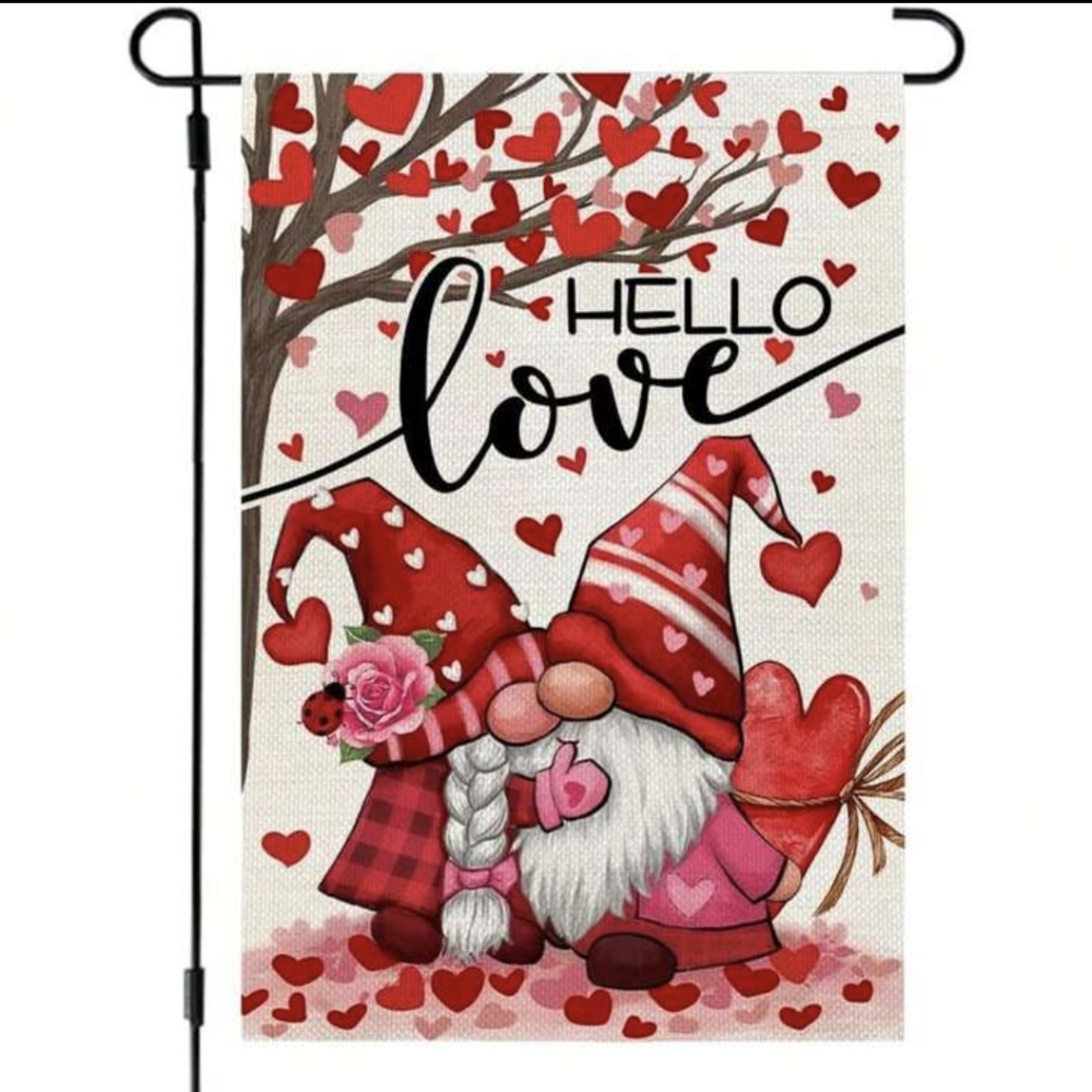 2/$12 - Valentine's Day Love Gnome Garden Flag - Picture 4 of 6